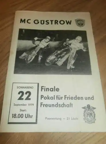 Speedway Güstrow 22.09.1979 , Pokal für Frieden und Freundschaft , Programmheft / Programm / Rennprogramm , program !!!