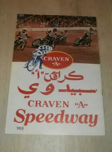 Speedway arabisches Rennen / Stadion ca. 1980 , CRAVEN A , Programmheft / Programm / Rennprogramm , program !!!