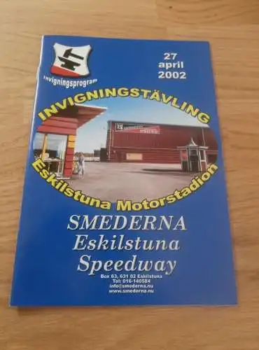 Speedway Eskilstuna / Schweden , 27.04.2002 , Finale , Programmheft / Programm / Rennprogramm , program !!!