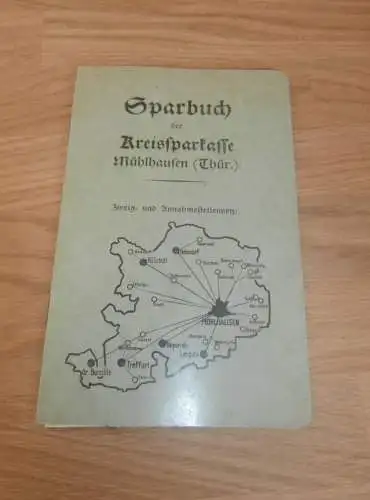 altes Sparbuch Mühlhausen i. Thüringen , 1937 - 1944 , Wilhelmine Hey , Rosenstrasse 35 , Sparkasse , Bank !!!