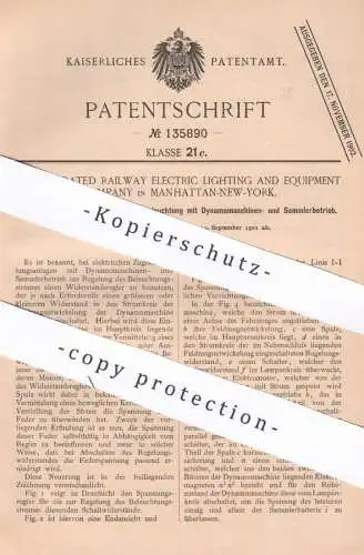 original Patent - Consolidated Railway Electric Lighting & Equipment Comp. New York | 1901 | Regler für Zugbeleuchtung !