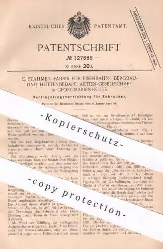 original Patent -  C. Stahmer , Eisenbahn-, Bergbau- u. Hüttenbedarf AG Georgmarienhütte | Verriegelung für Schranken