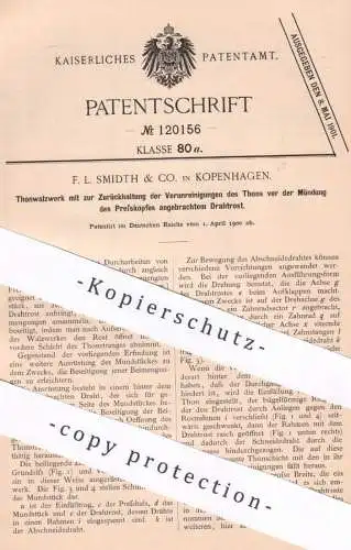 original Patent - F. L. Smidth & Co. , Kopenhagen , Dänemark , 1900 , Thonwalzwerk | Ton - Walzwerk | Walze , Walzen !!