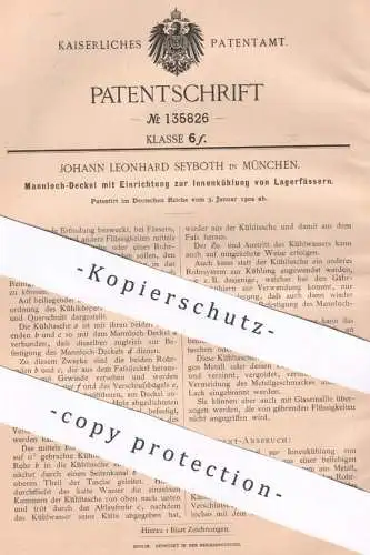 original Patent - Johann Leonhard Seyboth , München , 1902 , Kühlung von Lagerfass | Fass , Fässer | Bier | Kühltasche