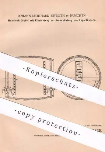 original Patent - Johann Leonhard Seyboth , München , 1902 , Kühlung von Lagerfass | Fass , Fässer | Bier | Kühltasche