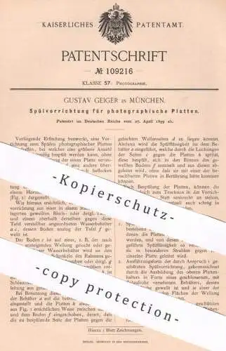 original Patent - Gustav Geiger , München , 1899 , Spülung für photographische Platten | Fotografie , Photography !!