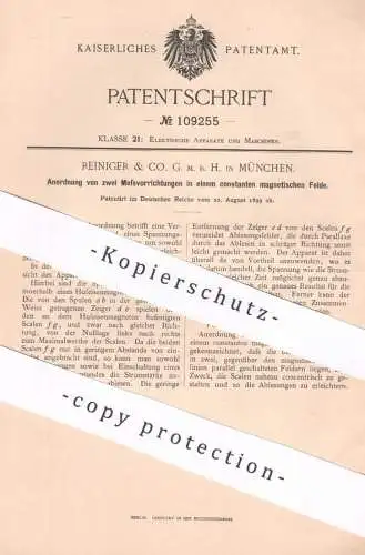 original Patent - Reiniger & Co. GmbH , München , 1899 , Messung im magnetischen Feld | Magnet , Strom , Spannung !!