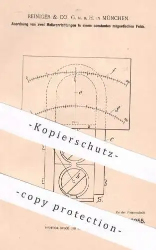 original Patent - Reiniger & Co. GmbH , München , 1899 , Messung im magnetischen Feld | Magnet , Strom , Spannung !!