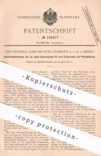 original Patent - The National Cash Register Company mbH Berlin | 1898 | Kurbel - Registrierkasse | Kasse , Kassen