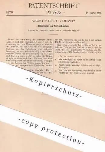 original Patent - August Schmidt , Liegnitz , 1879 , Aufsatzbänder | Türband , Türschloss , Tür , Türen | Schlosser !!!