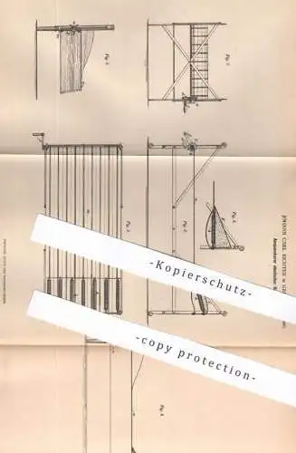 original Patent - Johann Carl Richter , Grimma / Sachsen , 1879 , elastischer Bettboden | Bett , Federn | Möbel , Betten