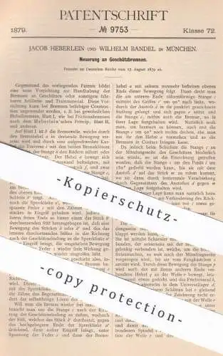 original Patent - Jacob Heberlein , Wilhelm Bandel , München , 1879 , Geschützbremsen | Geschütz , Waffen | Heberlein