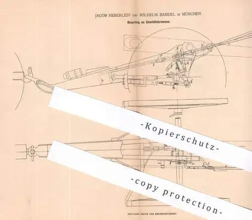 original Patent - Jacob Heberlein , Wilhelm Bandel , München , 1879 , Geschützbremsen | Geschütz , Waffen | Heberlein