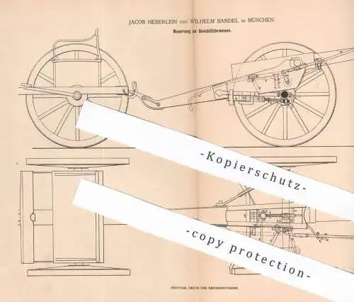 original Patent - Jacob Heberlein , Wilhelm Bandel , München , 1879 , Geschützbremsen | Geschütz , Waffen | Heberlein