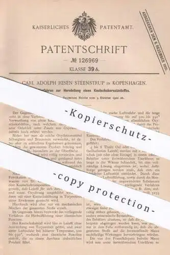 original Patent - Carl Adolph Resen Steenstrup , Kopenhagen , 1900 , Kautschukersatzstoff  | Kautschuk , Gummi , Öl !!!