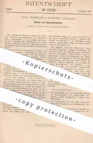 original Patent - Paul Auerbach , Saalfeld , Thüringen , 1880 , Stauch- und Schweißmaschine | Schweißen , Metall !!!