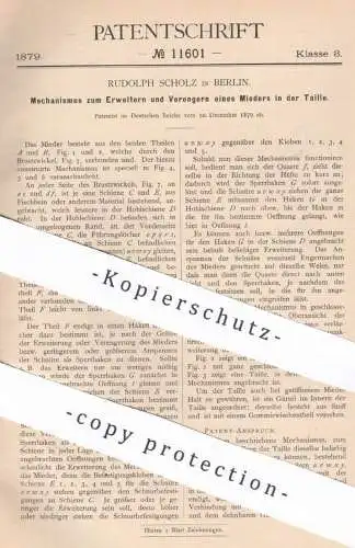 original Patent - Rudolph Scholz , Berlin , 1879 , Mieder , Korsett | Bekleidung , Mode , Schneider , Schneiderei !!