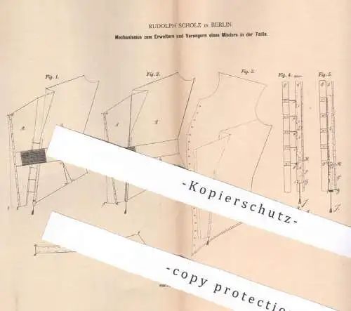 original Patent - Rudolph Scholz , Berlin , 1879 , Mieder , Korsett | Bekleidung , Mode , Schneider , Schneiderei !!