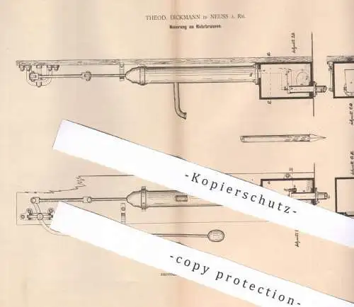 original Patent - Theod. Dickmann , Neuss a. Rh. , 1880 , Rohrbrunnen | Brunnen , Pumpe , Pumpen !!