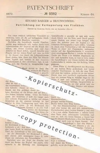 original Patent - Eduard Raeger , Braunschweig , Verkapselung von Flaschen | Verschluss , Flasche , Kapsel , Korken !!!