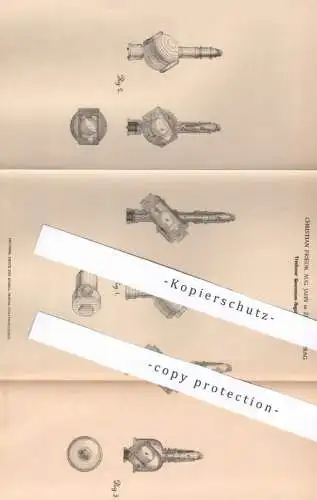 original Patent - Christian Friedr. Aug. Jahn , Zizkov / Prag , 1878 , Gaskonsum - Regulator | Gas , Gasdruck , Zählwerk