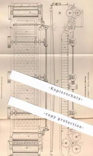 original Patent - Richard Franz , Crimmitschau  1880 , Wollmaschine | Wolle , Walze , Walzen , Gewebe , Stricken , Weben