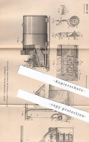 original Patent - Samuel Theodore Bleyer , Chicago , USA , 1900 , Beschickung mit beweglicher Förderrinne | Dampfkessel