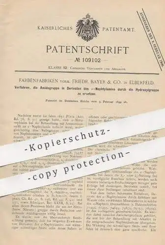 original Patent - Farbenfabriken vorm. Fr. Bayer & Co. Elberfeld | 1899 | Ersetzen der Amidogruppe in Derivaten | Chemie