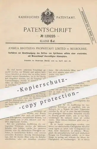 original Patent - Joshua Brothers Proprietary Limited , Melbourne , 1901 , Reifen von Spirituosen , Whiskey , Alkohol !