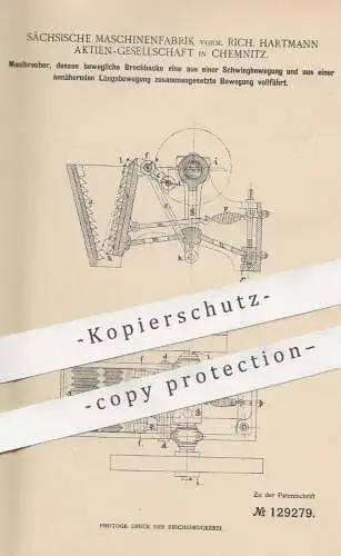 original Patent - Sächsische Maschinenfabrik / Rich. Hartmann AG Chemnitz | 1901 | Maulbrecher | Brechbacke | Werkzeug