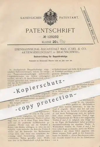 original Patent - Eisenbahnsignal Bauanstalt Max Jüdel & Co. AG Braunschweig | 1900 | Stellwerk für Doppeldrahtzug | Zug