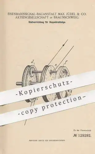 original Patent - Eisenbahnsignal Bauanstalt Max Jüdel & Co. AG Braunschweig | 1900 | Stellwerk für Doppeldrahtzug | Zug