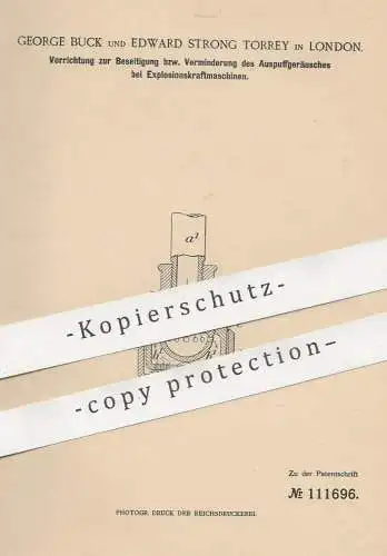 original Patent - George Buck , Edward Strong Torrey , London , England , 1899 , Explosionskraftmaschine | Gasmotor