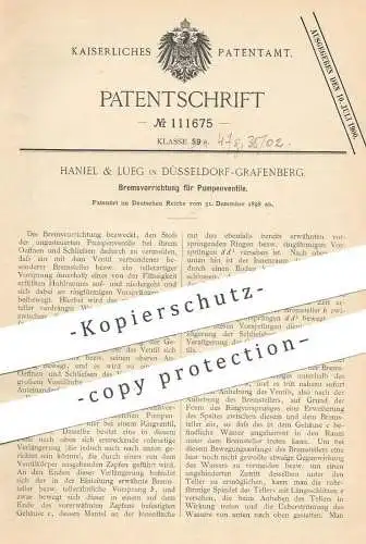 original Patent - Haniel & Lueg , Düsseldorf / Grafenberg , 1898 , Bremsvorrichtung für Pumpenventile | Bremse , Pumpe