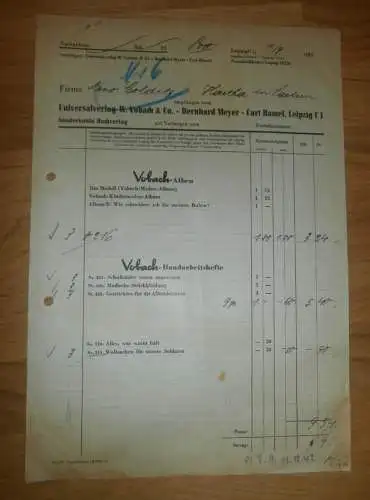 altes Dokument - W. Vobach & Co in Leipzig , 1942, Meyer , Hamel , Verlag ,  A. Colditz in Hartha i. Sa !!!