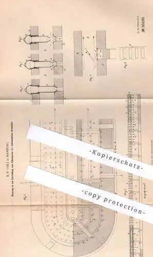 original Patent - B. N. Ohle , Hamburg , 1884 , Schmauchen bei kontinuierlichem Brennofen | Ofen , Ofenbauer !!!