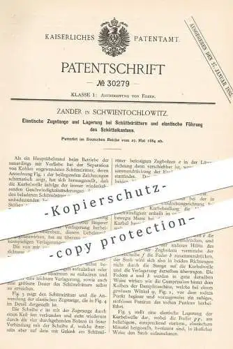 original Patent - Zander , Schwientochlowitz , 1884 , Elastische Zugstange bei Schüttelratt | Erze , Mineralien , Kohle