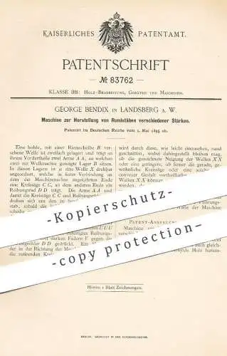 original Patent - George Bendix , Landsberg , 1895 , Herst. von Rundstäben aus Holz | Stab , Tischler , Drechsler !!!