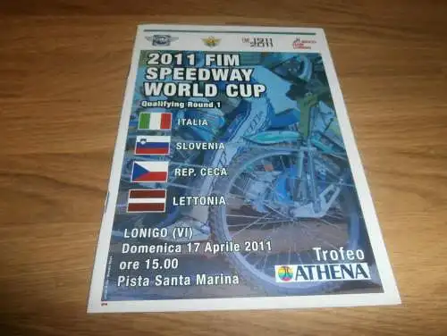 Speedway Lonigo 17.04.2011 , WM , Word Cup , Programmheft / Programm / Rennprogramm , program !!!