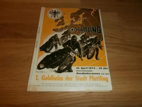Speedway Plattling , 15.04.1973 , Sandbahn , Programmheft / Programm / Rennprogramm , program !!!