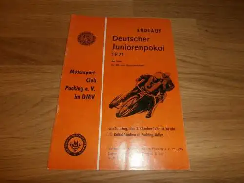 Speedway Pocking , 3.10.1971 , Sandbahn , Programmheft / Programm / Rennprogramm , program !!!