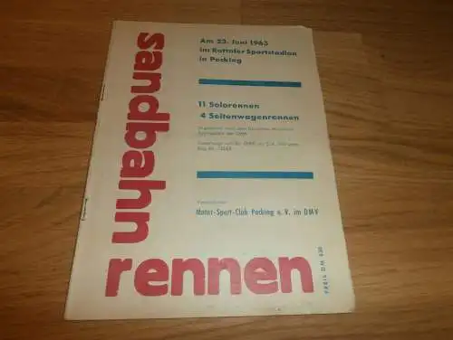 Speedway Pocking , 23.06.1963 , Sandbahn , Programmheft / Programm / Rennprogramm , program !!!