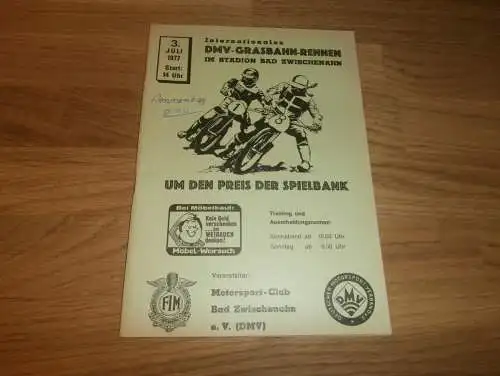 Grasbahn , Bad Zwischenahn , 3.07.1977 , Grasbahnrennen Speedway , Programmheft / Programm / Rennprogramm , program !!!