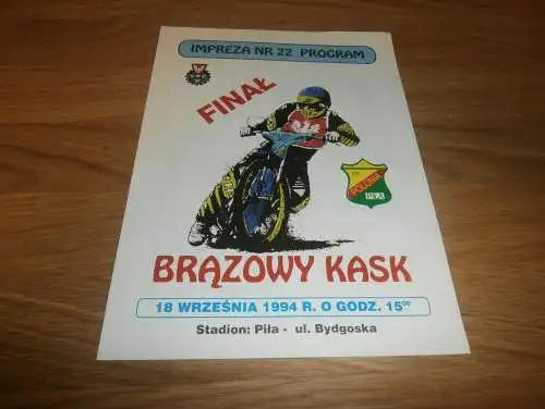 Speedway , Pila , 18.09.1994 , Poland , Programmheft / Programm / Rennprogramm , program !!!