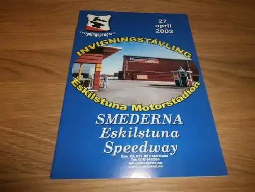 Speedway , Smederna Eskilstuna , 27.04.2002 , Programmheft / Programm / Rennprogramm , program !!!