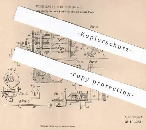 original Patent - John Batey , Dublin Irland , 1897 , Drahtspeichen , Draht Speiche | Rad , Räder , Fahrrad , Fahrräder