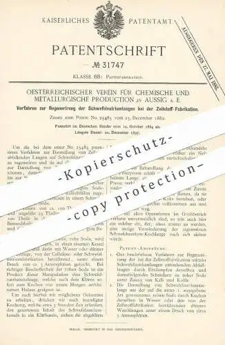 original Patent - Österreichischer Verein Chemische & Metallurgische Produktion Aussig | 1884 | Zellstoff Farbrikation