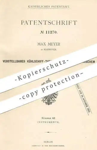 original Patent - Max Meyer , Hannover , 1880 , Kühlschiff - Thermometer mit elektr. Läutewerk | Quecksilber !!