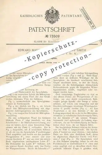 original Patent - Edward Marshall Harrison , Fort Smith , Grafsch. Sebastian , Arcansas , USA , Mikrophon , Mikrofon !