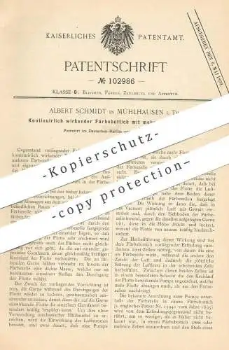 original Patent - Albert Schmidt , Mühlhausen , 1898 , Färbebottich mit mehreren Färbezellen | Gewebe färben | Stoff !!